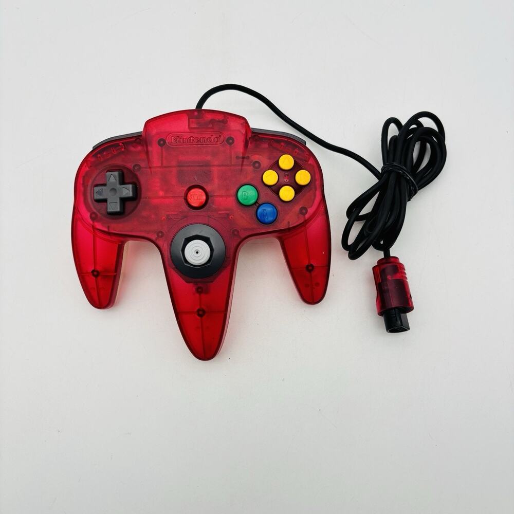 OEM Nintendo 64 Watermelon Clear Red Controller N64 (NUS-005) Tested Works